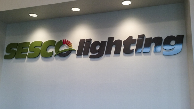 SignGeek Corporate Identity Signage - Interior lettering for Sesco Lighting