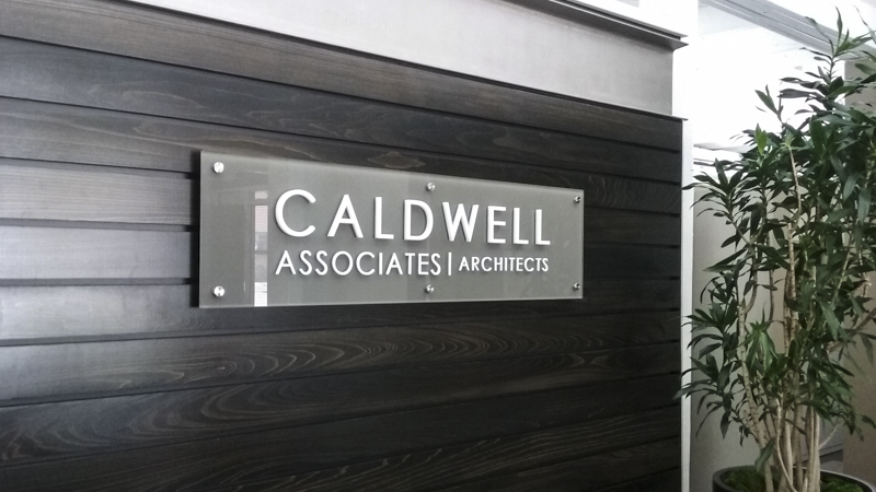 Acrylic Standoff Sign for Caldwell Associates 