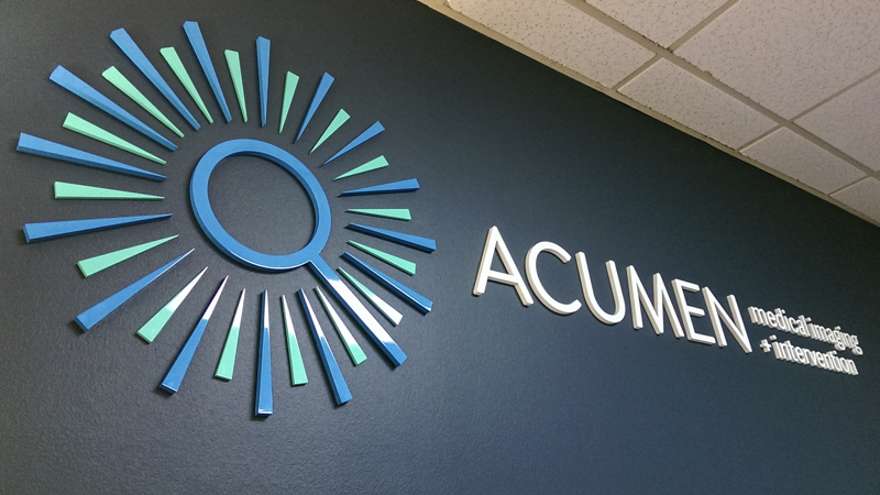 SignGeek Corporate Identity Signage - Dimensional waiting room signage for Acumen