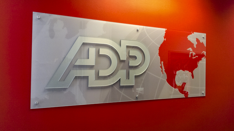 Acrylic Standoff Lobby Sign for ADP