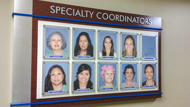 Specialty Coordinators Recognition Wall Display for Baptist Hospital