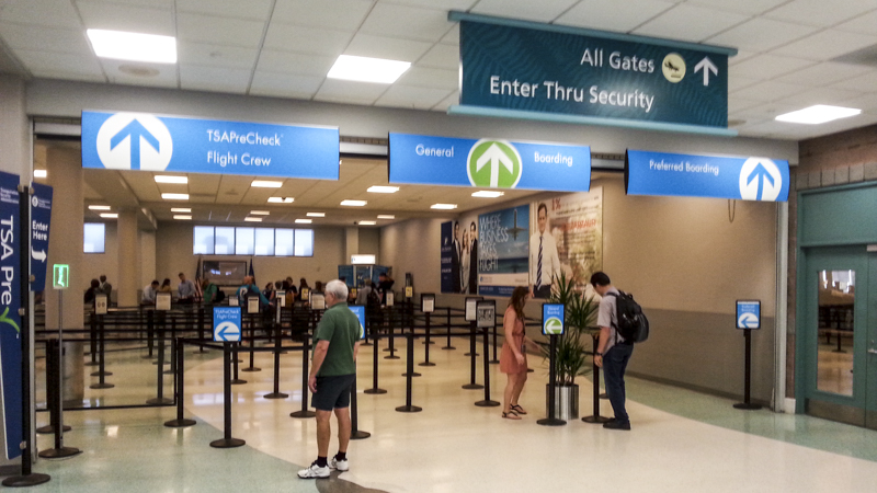 Airport wayfinding signage for Pensacola International. Built and installed by Signgeek. 