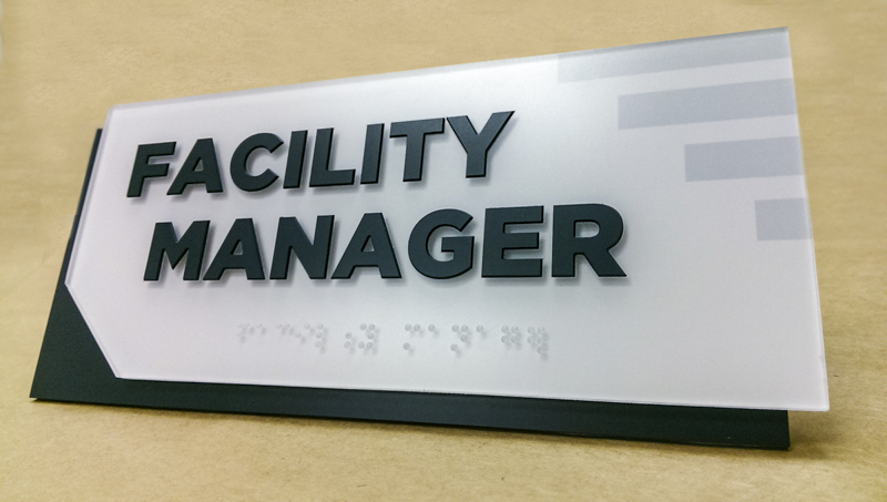 Interior ADA compliant wayfinding signage for Fresenius Medical Center. Fabricated and installed by Signgeek. 