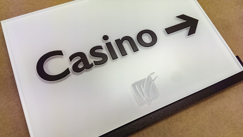 Interior wayfinding signage for Wind Creek Casino. Built by Signgeek. 