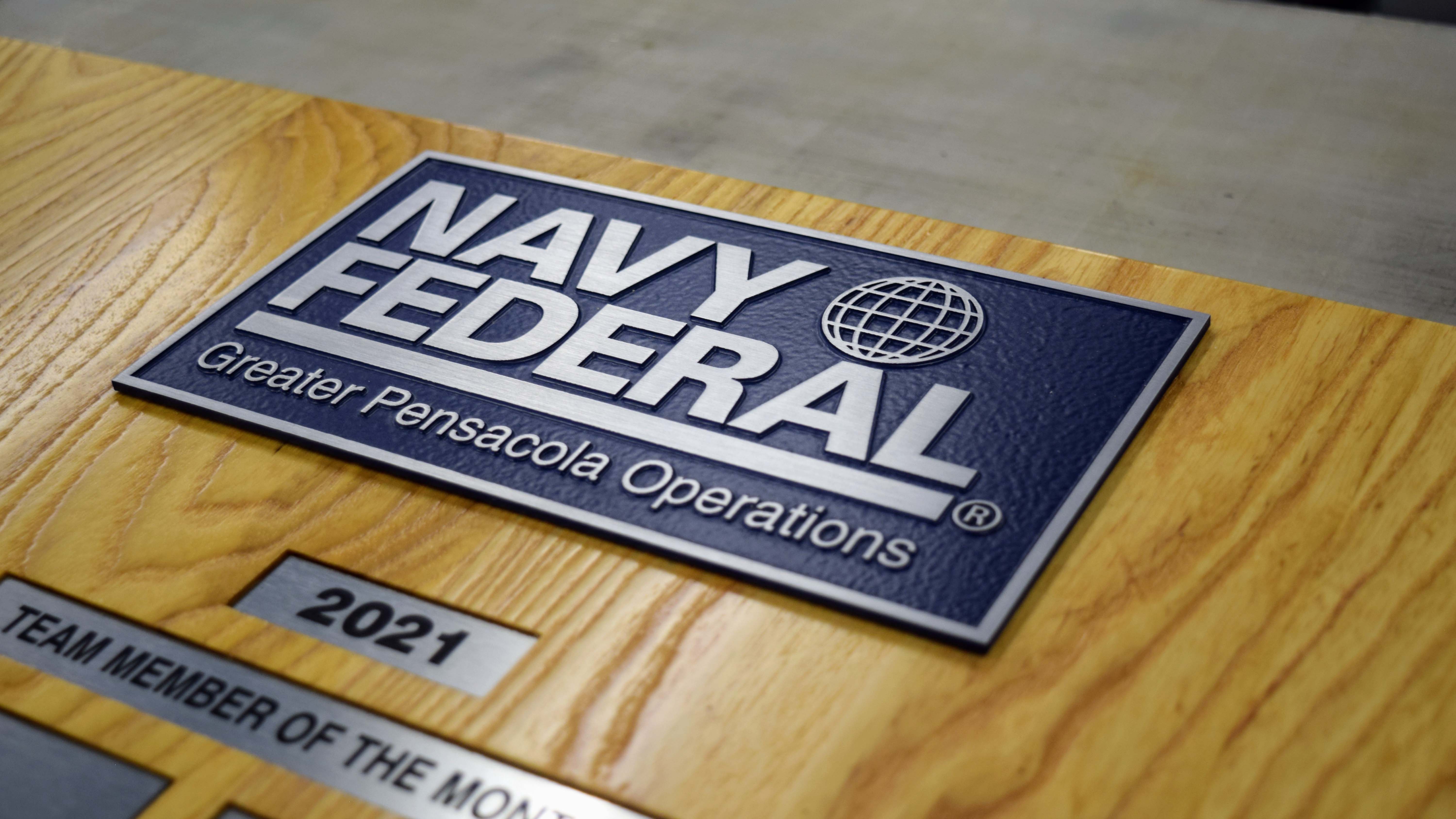 Employee recognition board for Navy Federal by signgeek 