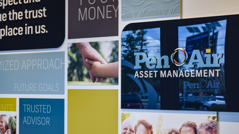 Branded interior architectural signage for Pen Air FCU - Signgeek Environmental Branding 