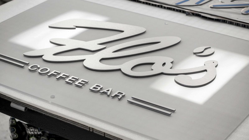 Dimensional Sign Letters for Flo's Coffee Bar