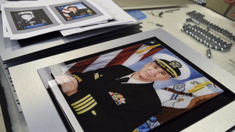 SignGeek Corporate and Employee Recognition - History of Leadership Display Panel for Naval Hospital Pensacola