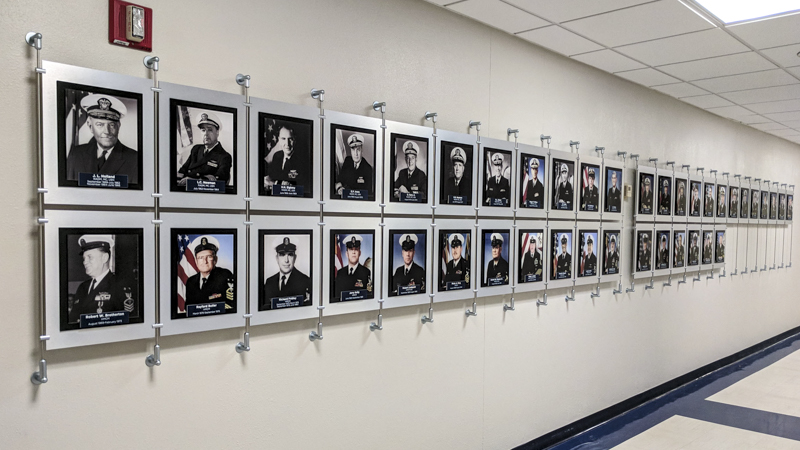 SignGeek Corporate and Employee Recognition - History of Leadership Display Panel for Naval Hospital Pensacola