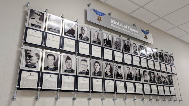 SignGeek Corporate and Employee Recognition - Medal of Honor Display panel for Naval Hospital Pensacola