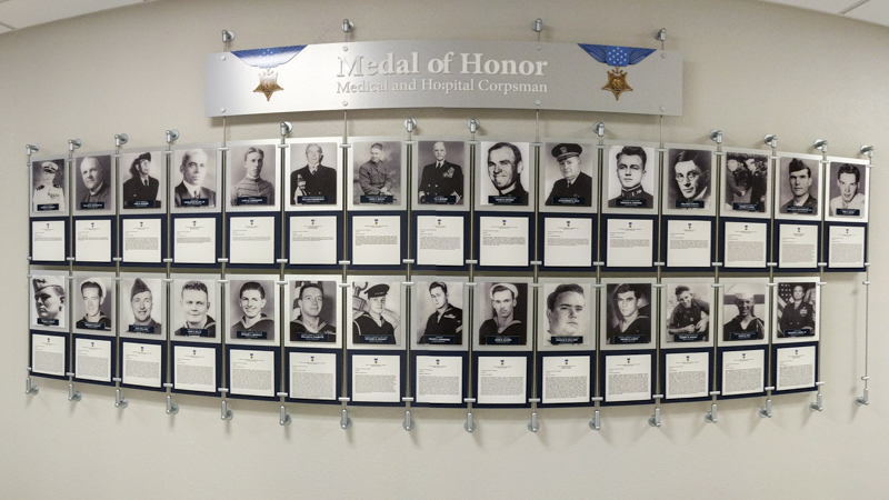 SignGeek Corporate and Employee Recognition - Medal of Honor Display panel for Naval Hospital Pensacola