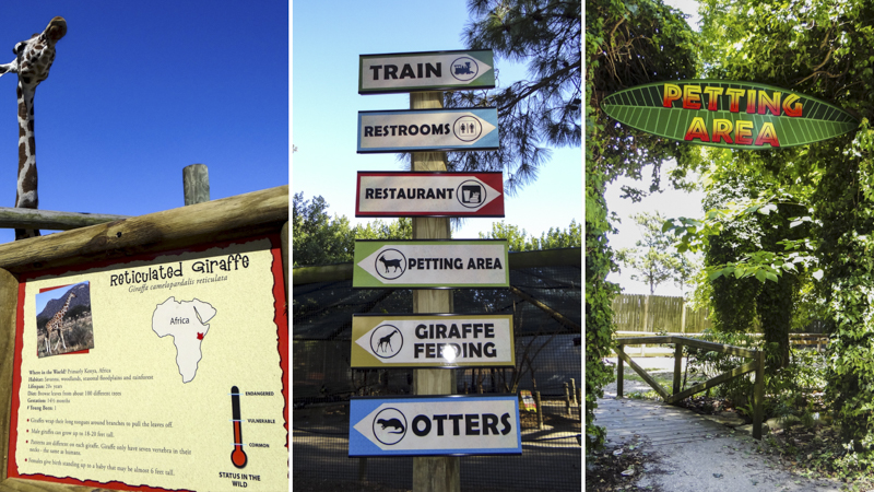 SignGeek Exterior Wayfinding - Wayfinding signage for the Gulf Breeze Zoo