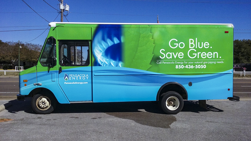 Fleet wrap on workvan for Pensacola Energy  - signgeek