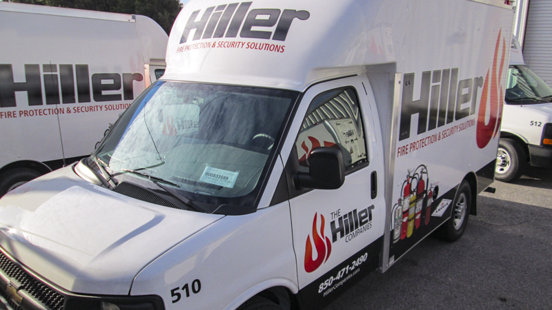 SignGeek Fleet Wraps and Graphics - Hiller Plumbing, HVAC, and Electrical fleet graphics