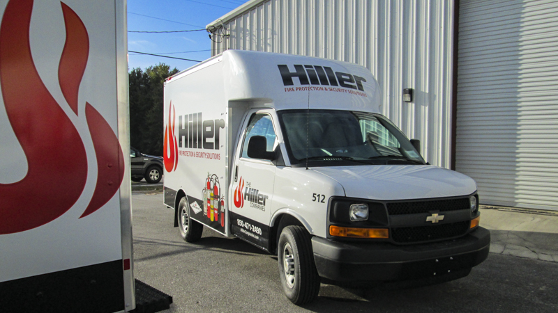 Fleet wraps on new Hiller vans - signgeek