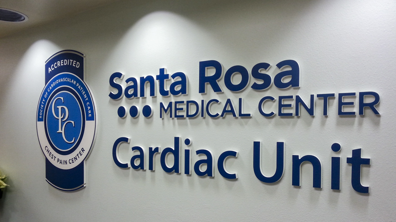 SignGeek Laser Cut Acrylic Letters - Dimensional cut letterforms for Santa Rosa Medical Center