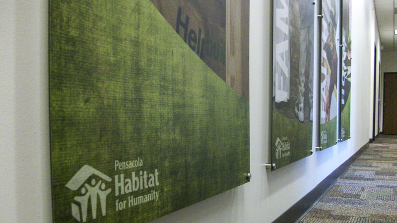 SignGeek Company Values Walls - Values panels on standoffs for Habitat for Humanity