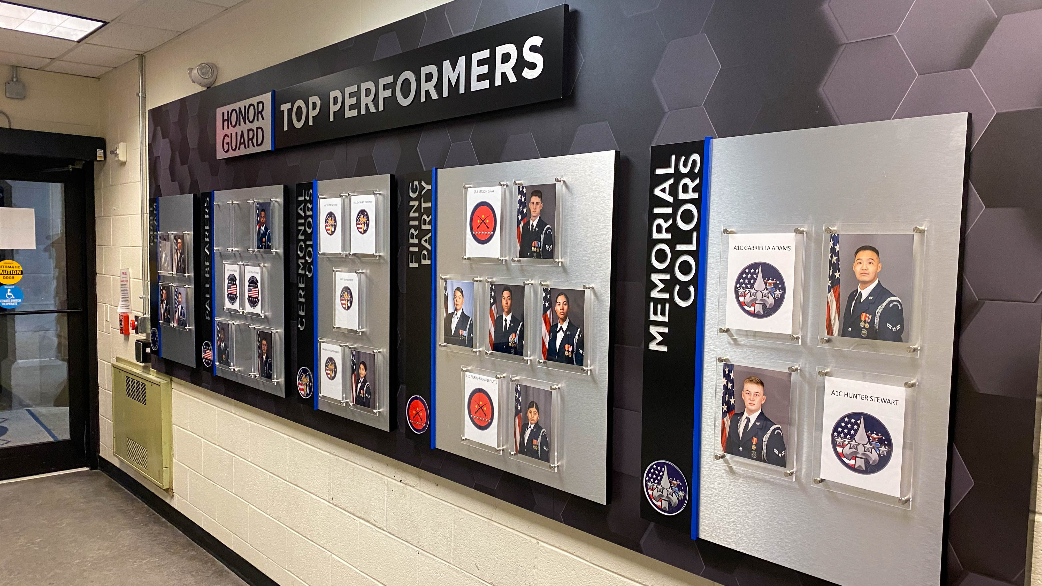 SignGeek Corporate and Employee Recognition - Top Performers Display panel for Air Force Honor Guard 