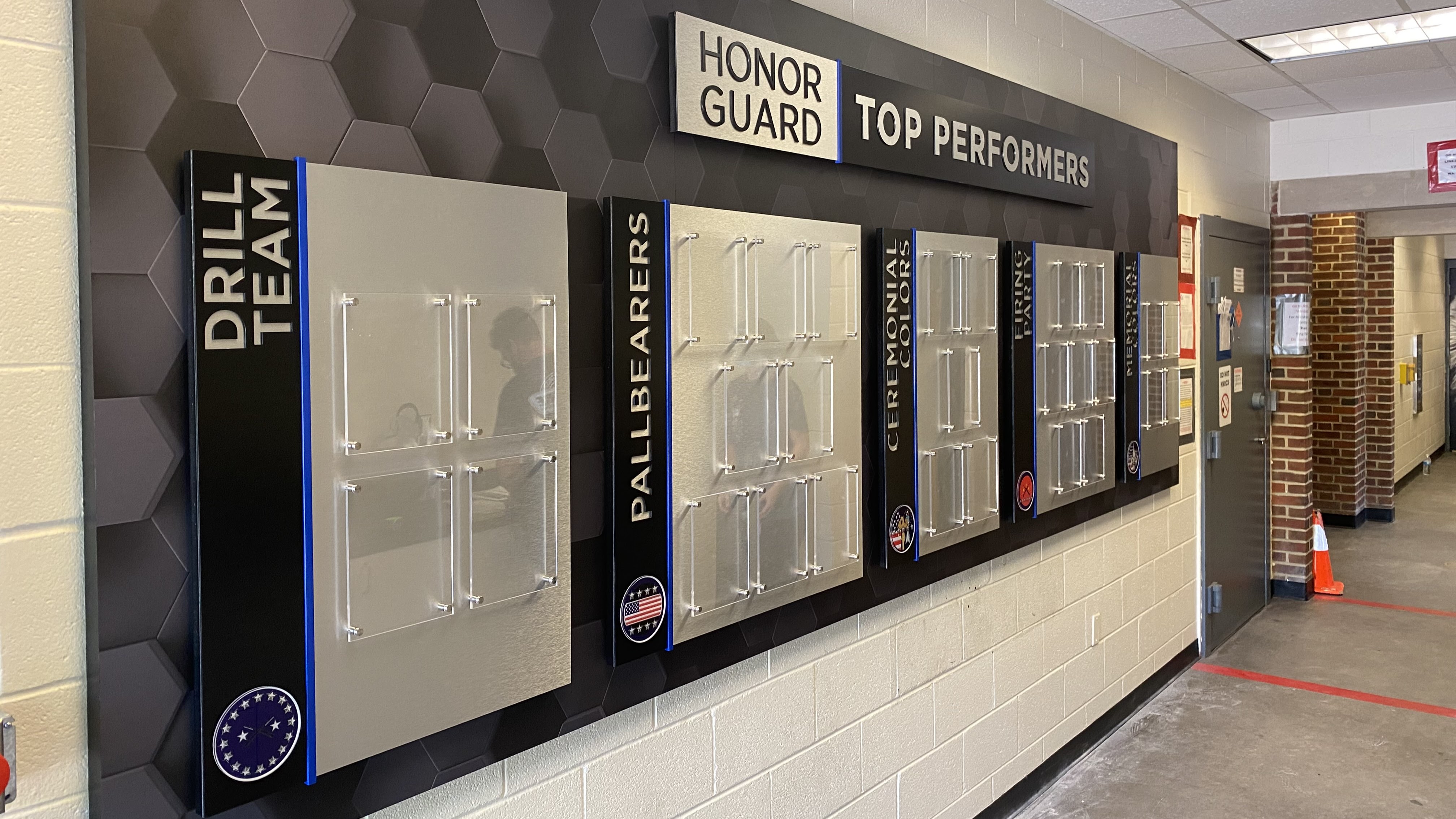 Top Performers recognition wall for Air Force base 